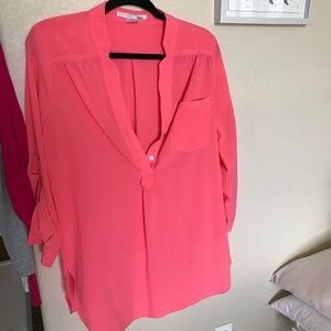 Bright pink quarter sleeve top